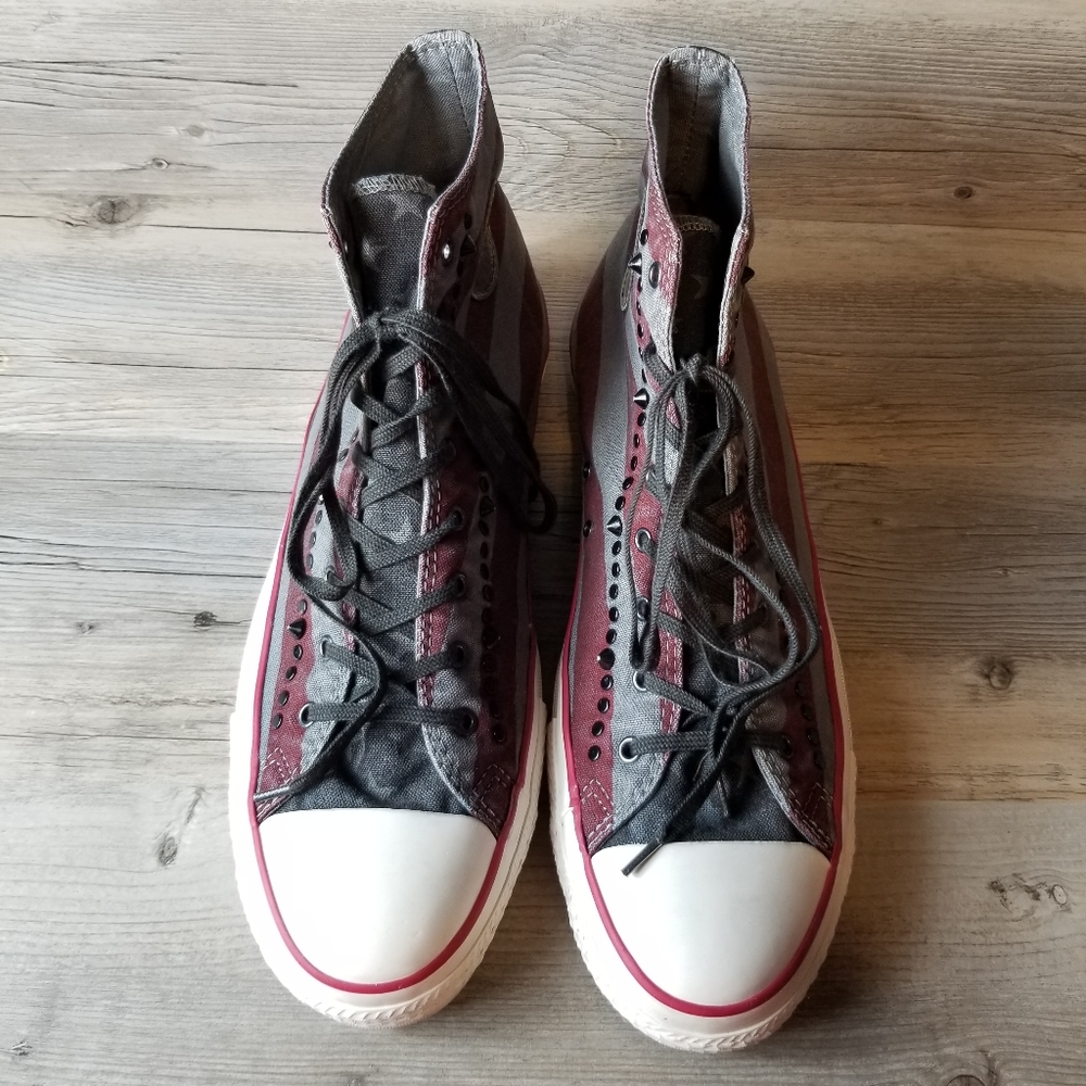 Converse Chuck Taylor All Star Washed Canvas USA Flag Studded Turtledove… - Picture 2 of 12